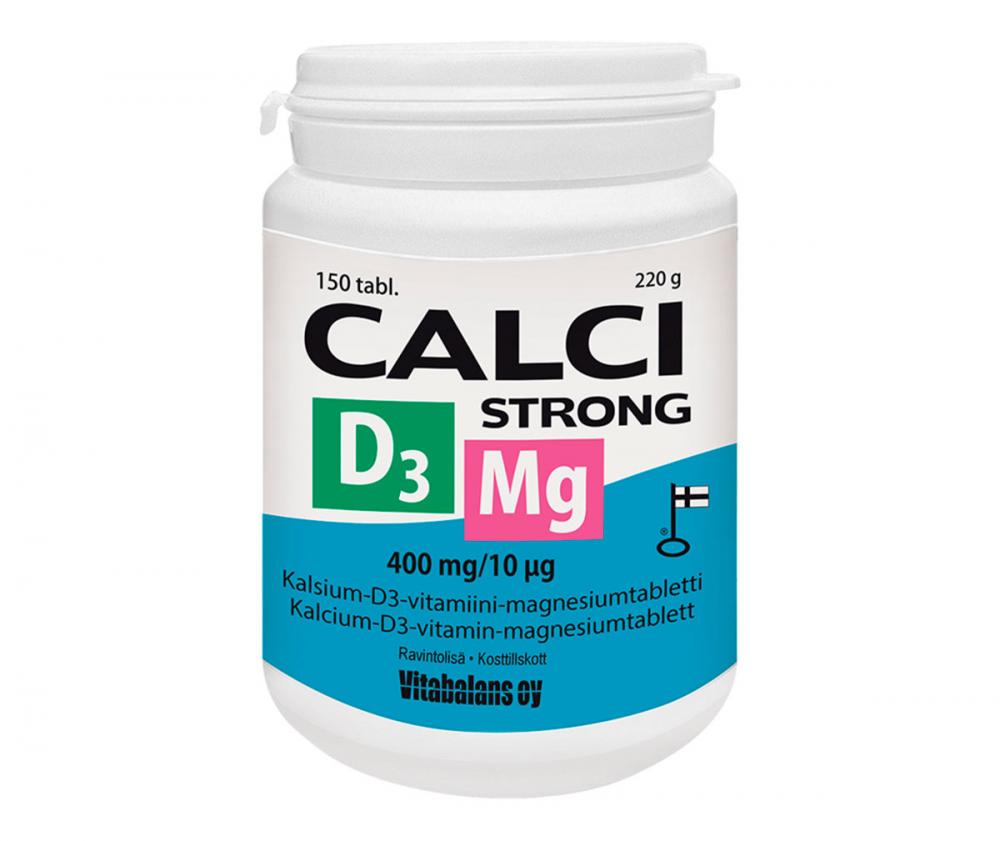 Calci Strong + Magnesium + D3-vitamiini, 150 tabl