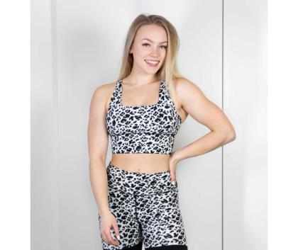 M-Sportswear Outlet Longline Bra Cooling Fabric, Snow Leopard