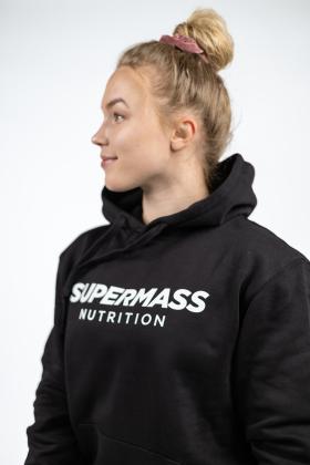 Supermass Nutrition Unisex huppari, valkoisella logolla