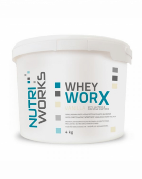 Nutri Works Whey WorX With Lactase & Digestive Enzymes, 4 kg, Vanilla